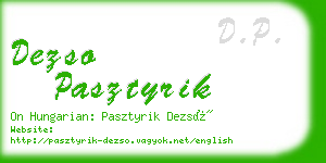 dezso pasztyrik business card